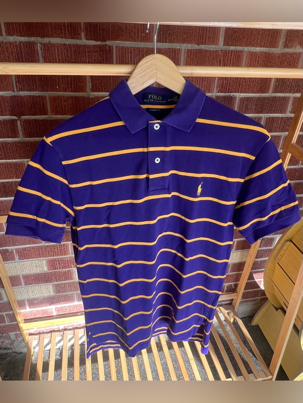 Purple and yellow Polo tee